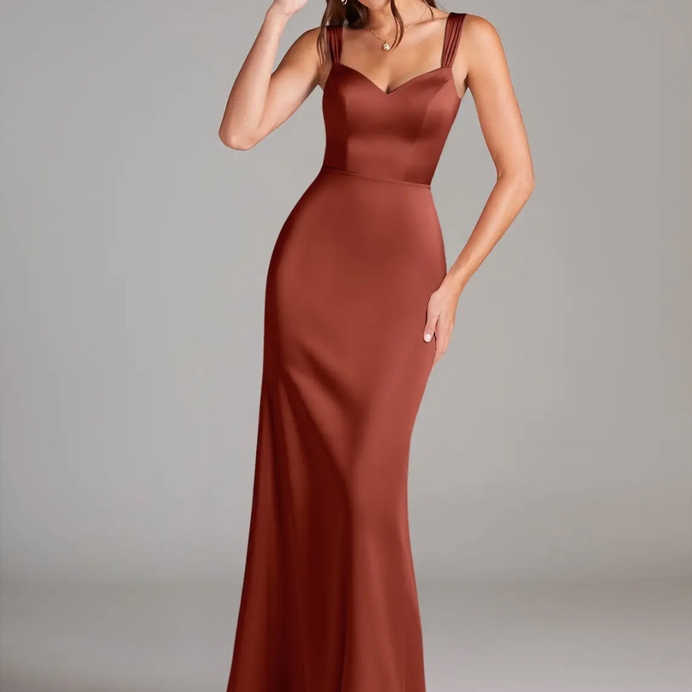 Azazie Elegant Rust Colored Wedding Dress